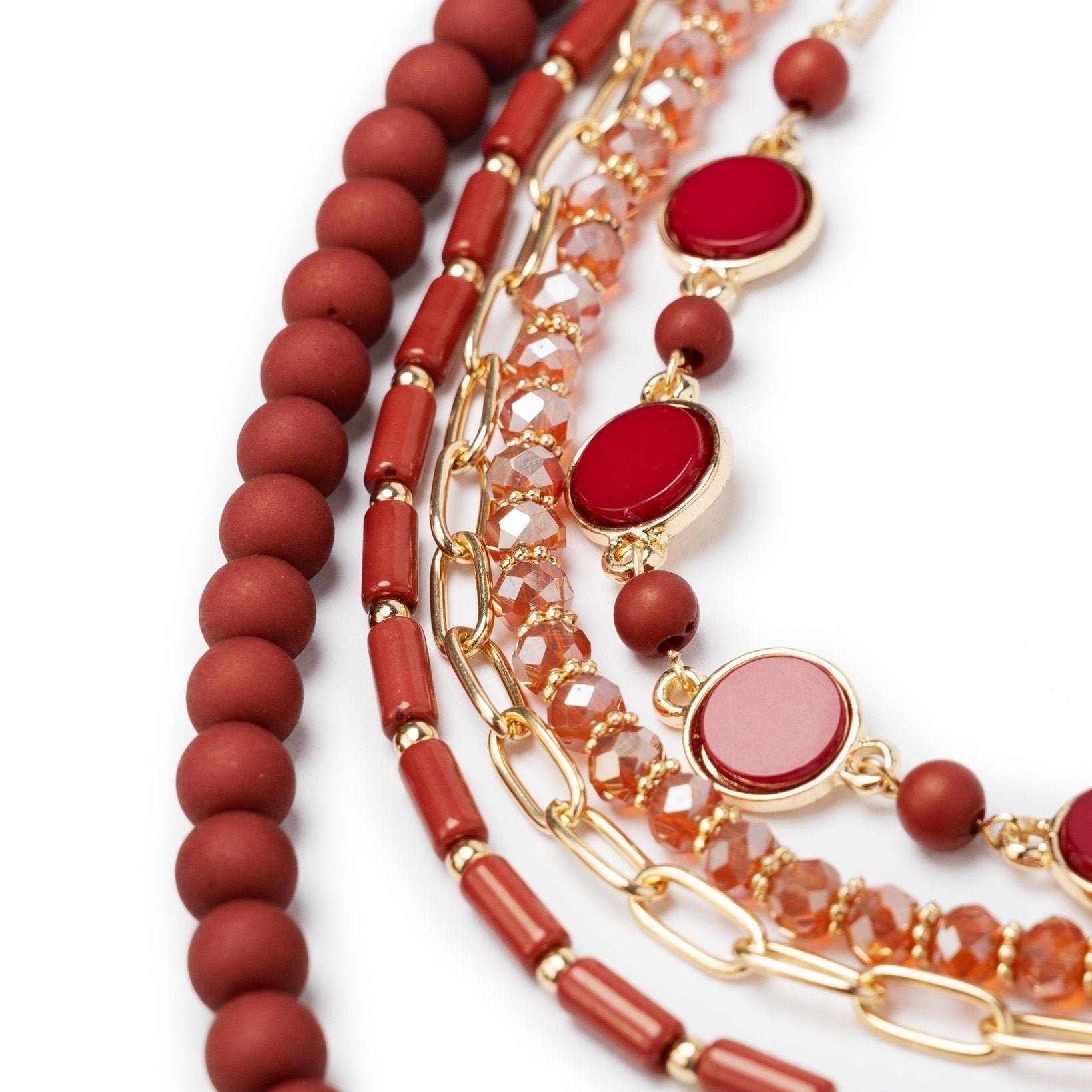 Collana multilinee in vetro e resina ruggine - Mya Accessories