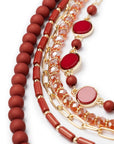 Collana multilinee in vetro e resina ruggine - Mya Accessories