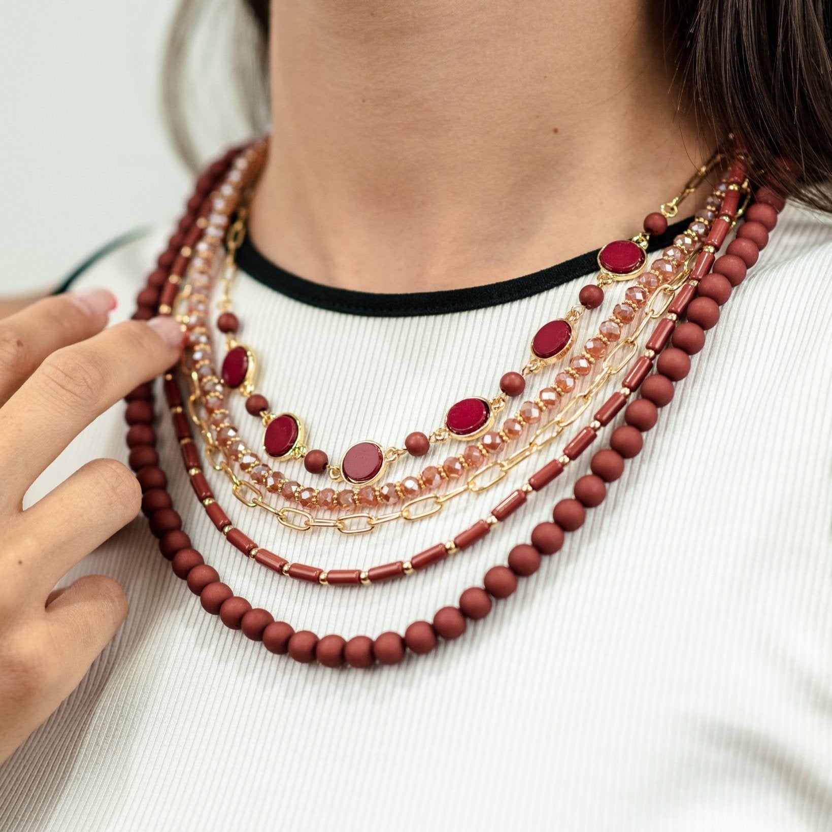 collana-multifilo-acrilico-ruggine-3-Mya Accessories