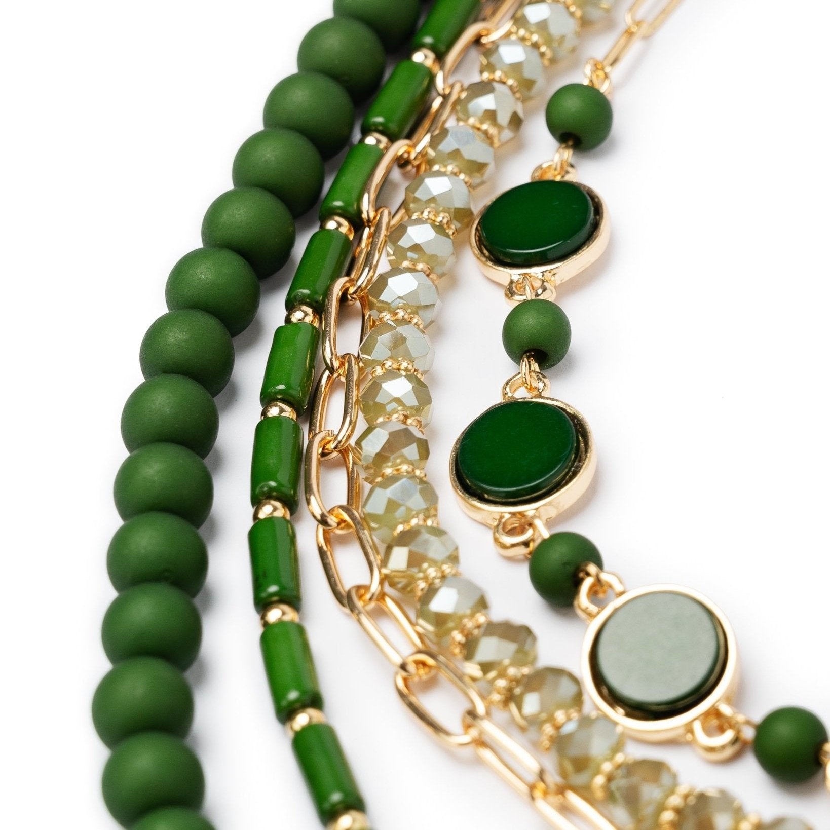 Collana multifilo di Pietre Verde, ciondolo Sicilia, perle e pietre – DD Ceramiche Siciliane