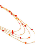 collana-multifilo-pietre-dure-multi-arancio-2- Mya Accessories