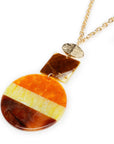Collana lunga in acrilico a catena con medaglione circolare - Mya Accessories