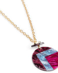 Collana lunga in laccio con pendente circolare in acrilico - Mya Accessories