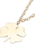 Collana lunga con pendente a quadrifoglio in metallo - Mya Accessories