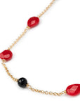 Collana lunga con pietre a goccia sui toni del rosso - Mya Accessories