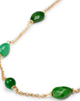Collana lunga con pietre a goccia sui toni del verde - Mya Accessories