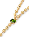 Collana lunga con sfere in metallo con pietra in vetro verde - Mya Accessories