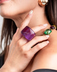Anello in resina viola - Mya Accessories