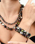 Bracciale a 2 fili con pietre in vetro viola - Mya Accessories