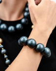 Bracciale elastico con balls di colore blu - Mya Accessories