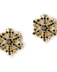 Orecchini fiocco di neve in metallo con strass neri - Mya Accessories