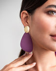 Orecchino in resina colore viola - Mya Accessories