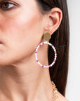 Orecchini circolari smaltati viola e fucsia - Mya Accessories