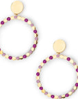 Orecchini circolari smaltati viola e fucsia - Mya Accessories