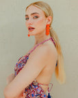Orecchino pendente con quattro cuori arancio - Mya Accessories