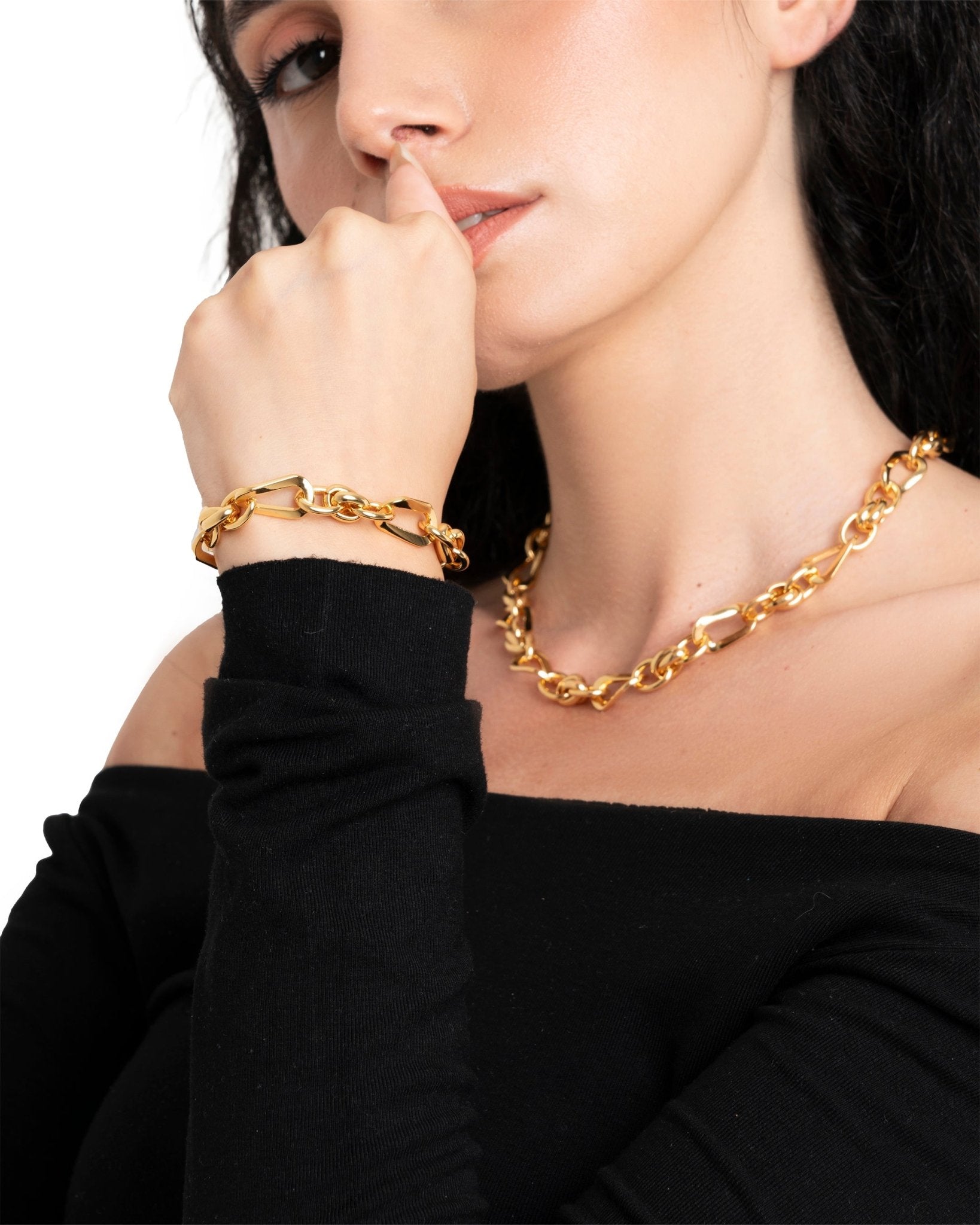 Bracciale a catena in metallo colore oro lucido - Mya Accessories