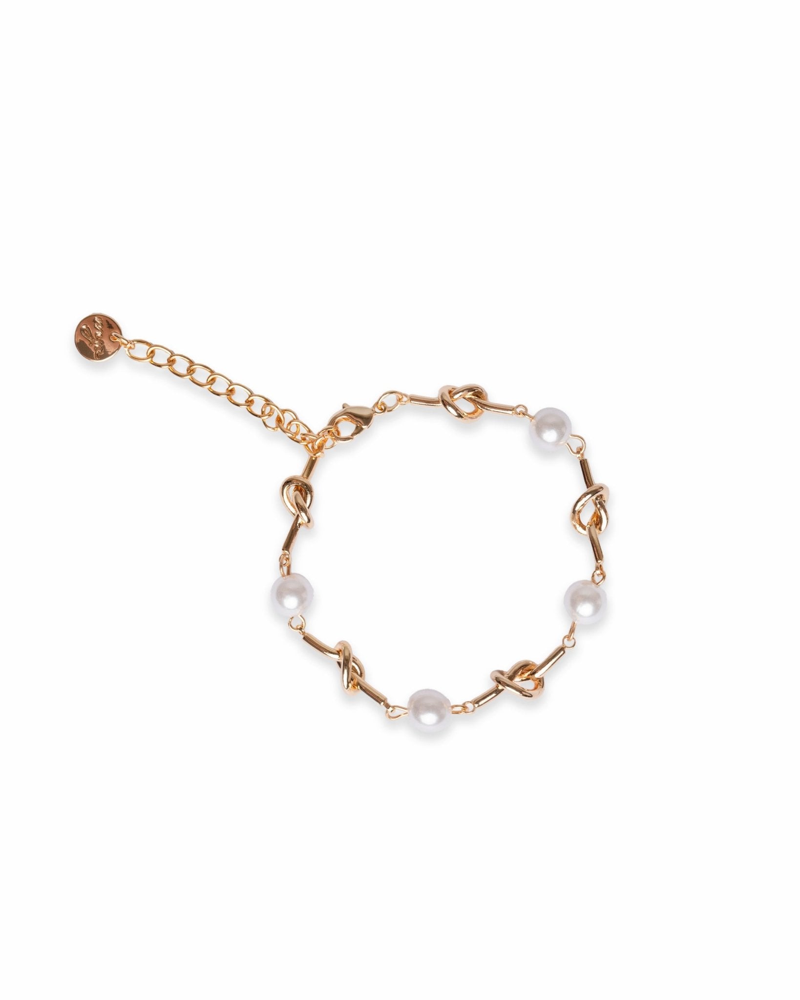 Bracciale in maglia in metallo con perle in vetro - Mya Accessories