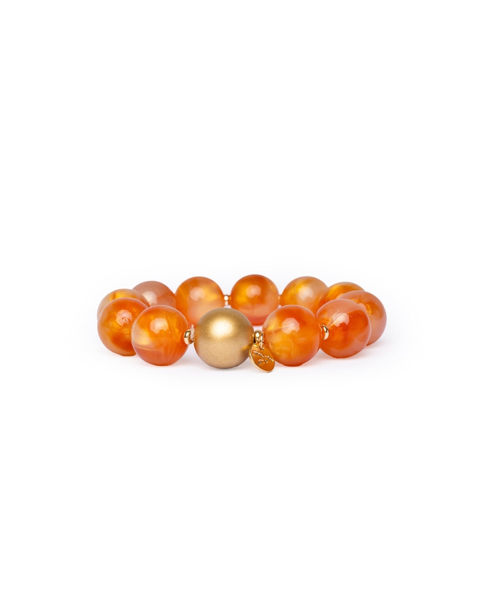 Bracciale elastico con sfere dalle nuances arancio - Mya Accessories