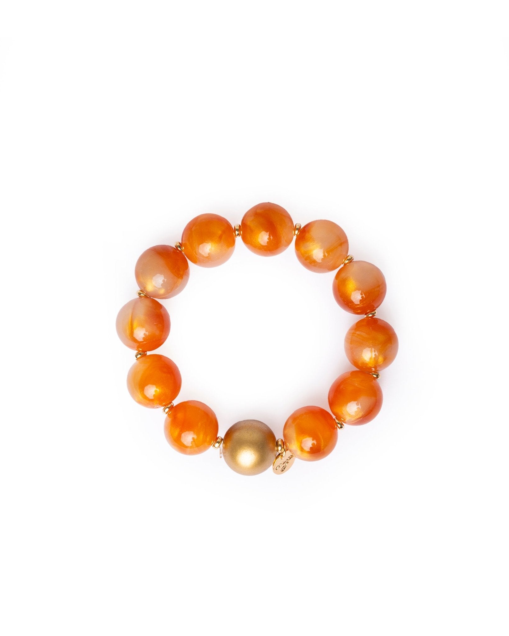 Bracciale elastico con sfere dalle nuances arancio - Mya Accessories