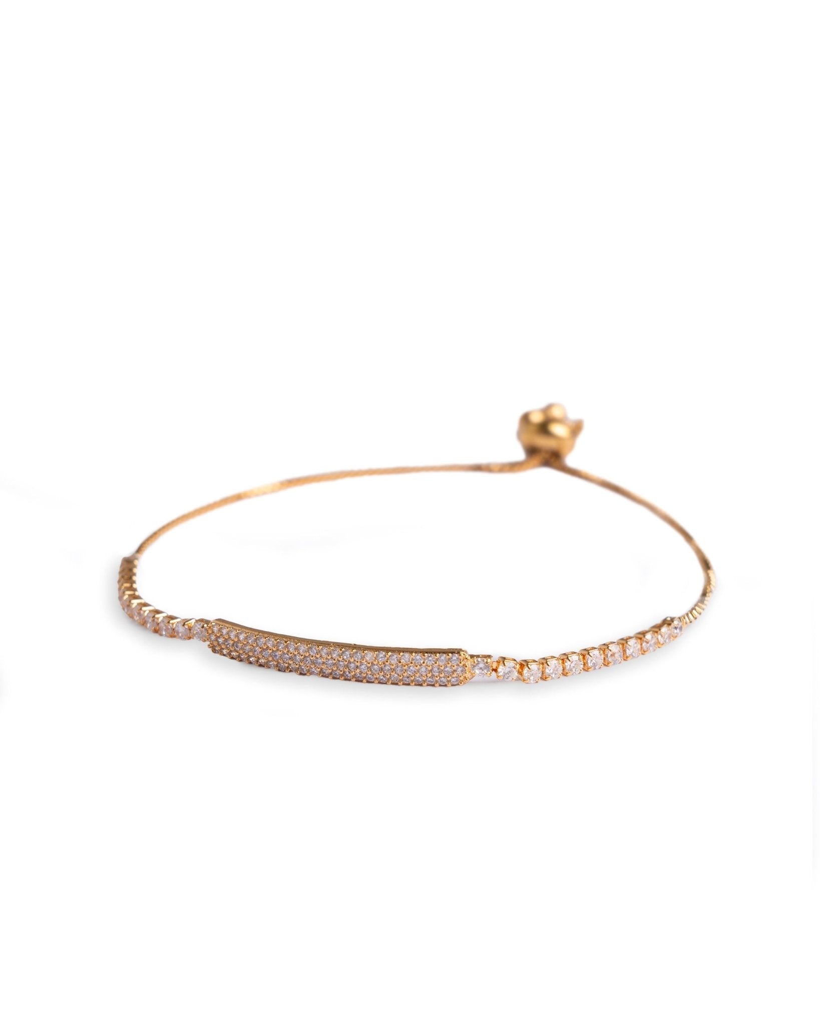 Bracciale sottile con strass in cristallo chiusura a Y - Mya Accessories