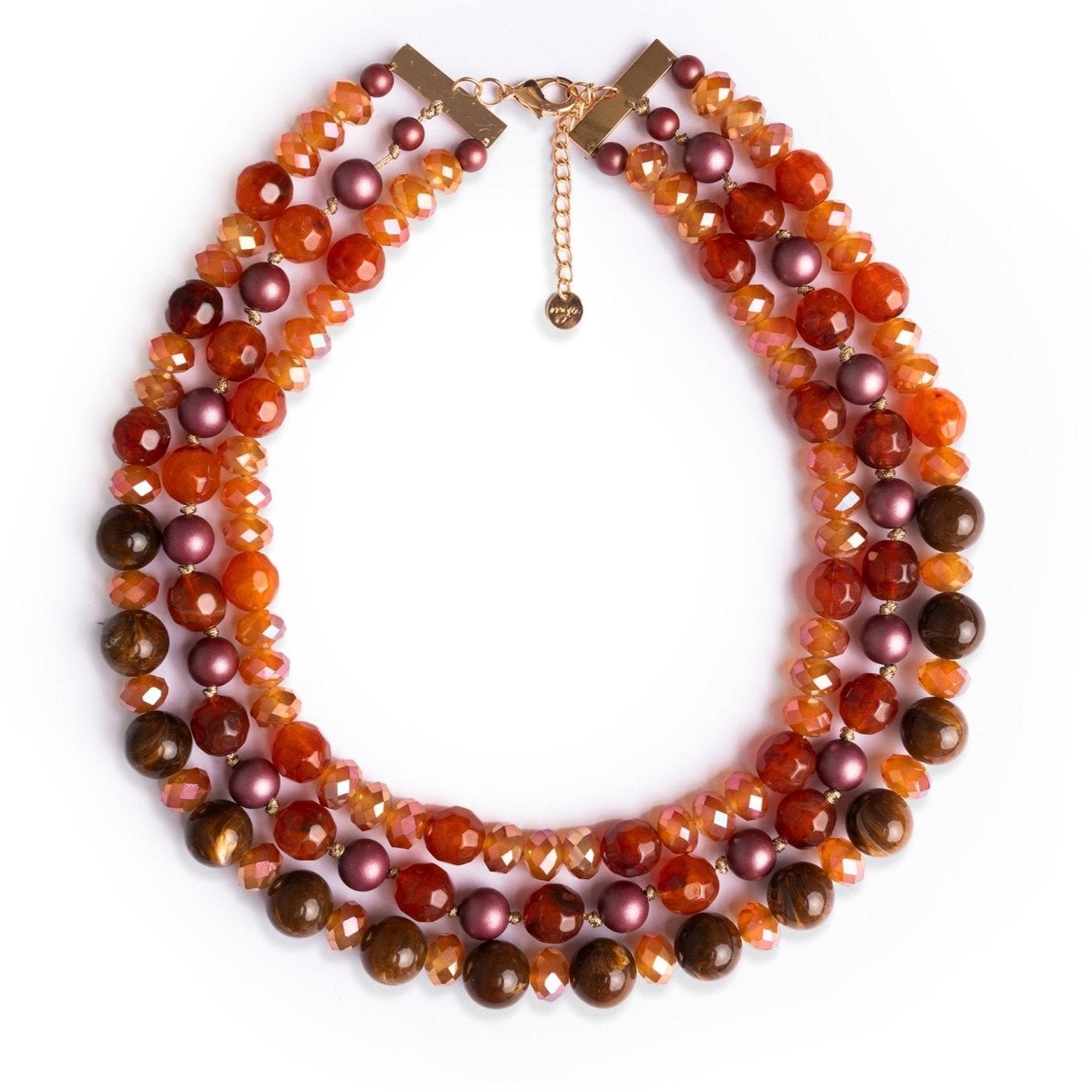 Collana girocollo multilinee in acrilico arancio - Mya Accessories