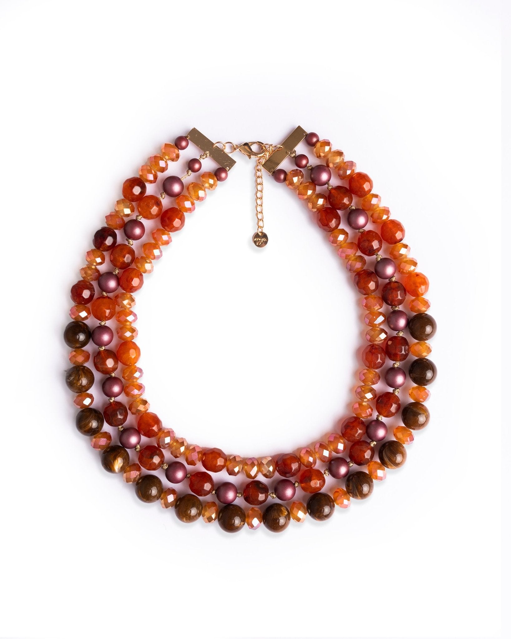 Collana girocollo multilinee in acrilico arancio - Mya Accessories