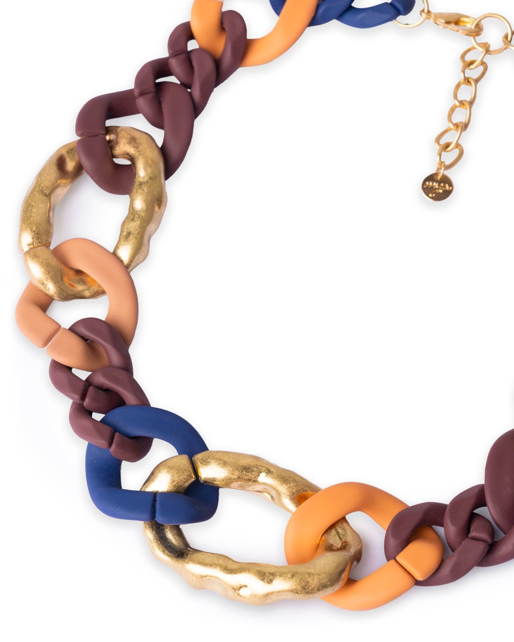 Collana a catena in metallo ed acrilico multicolore - Mya Accessories