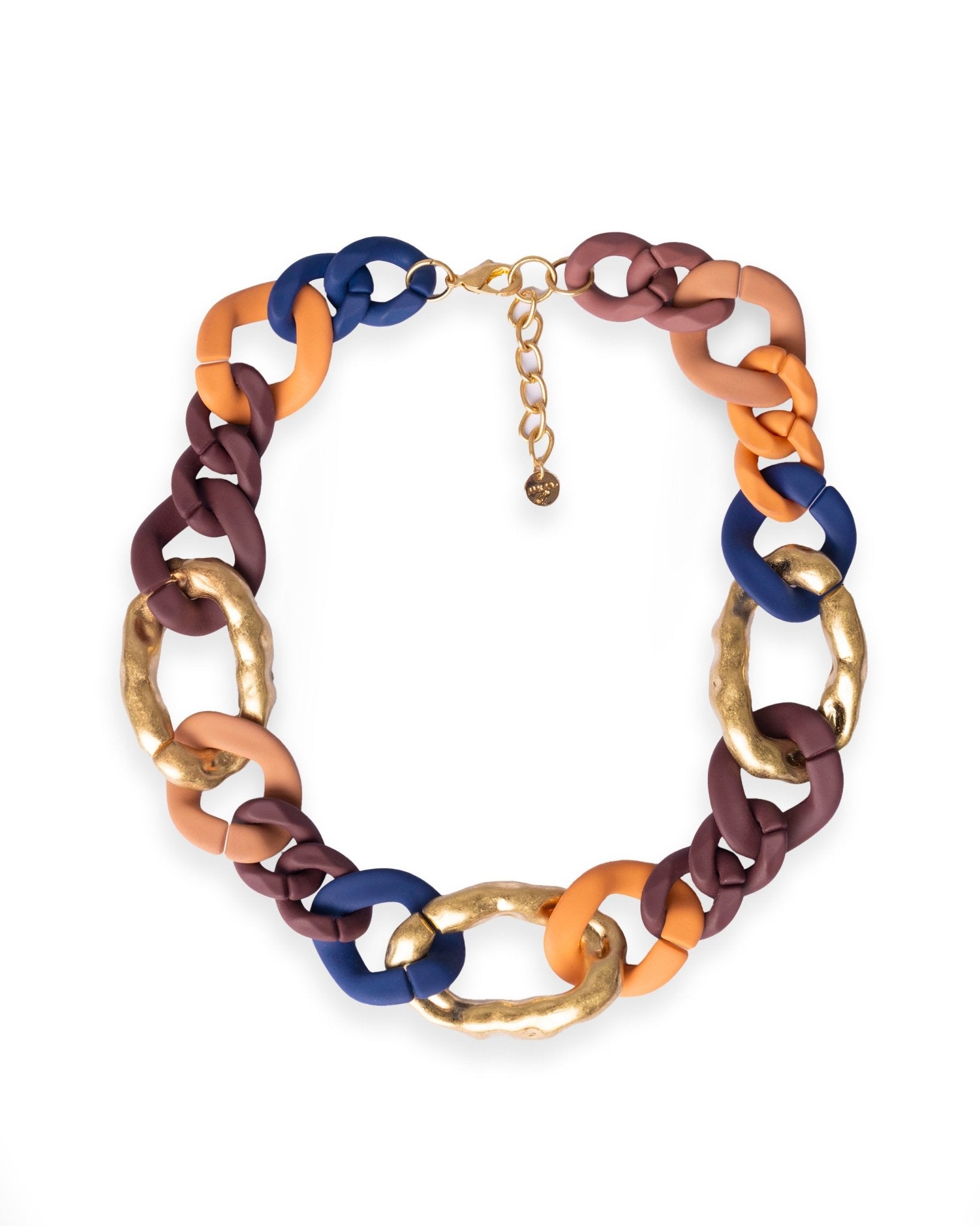 Collana a catena in metallo ed acrilico multicolore - Mya Accessories