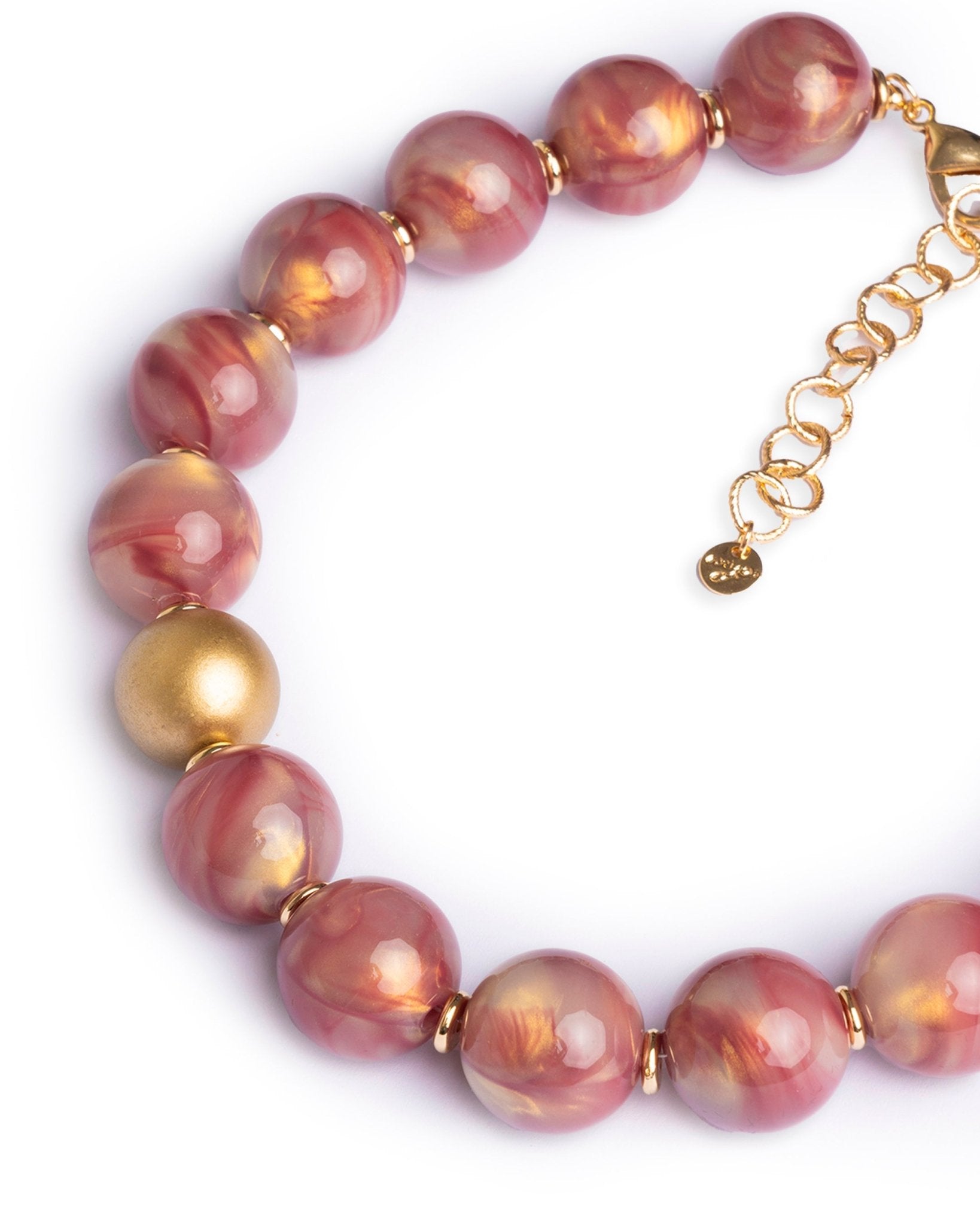 Collana girocollo con sfere dalle nuances rosa - Mya Accessories