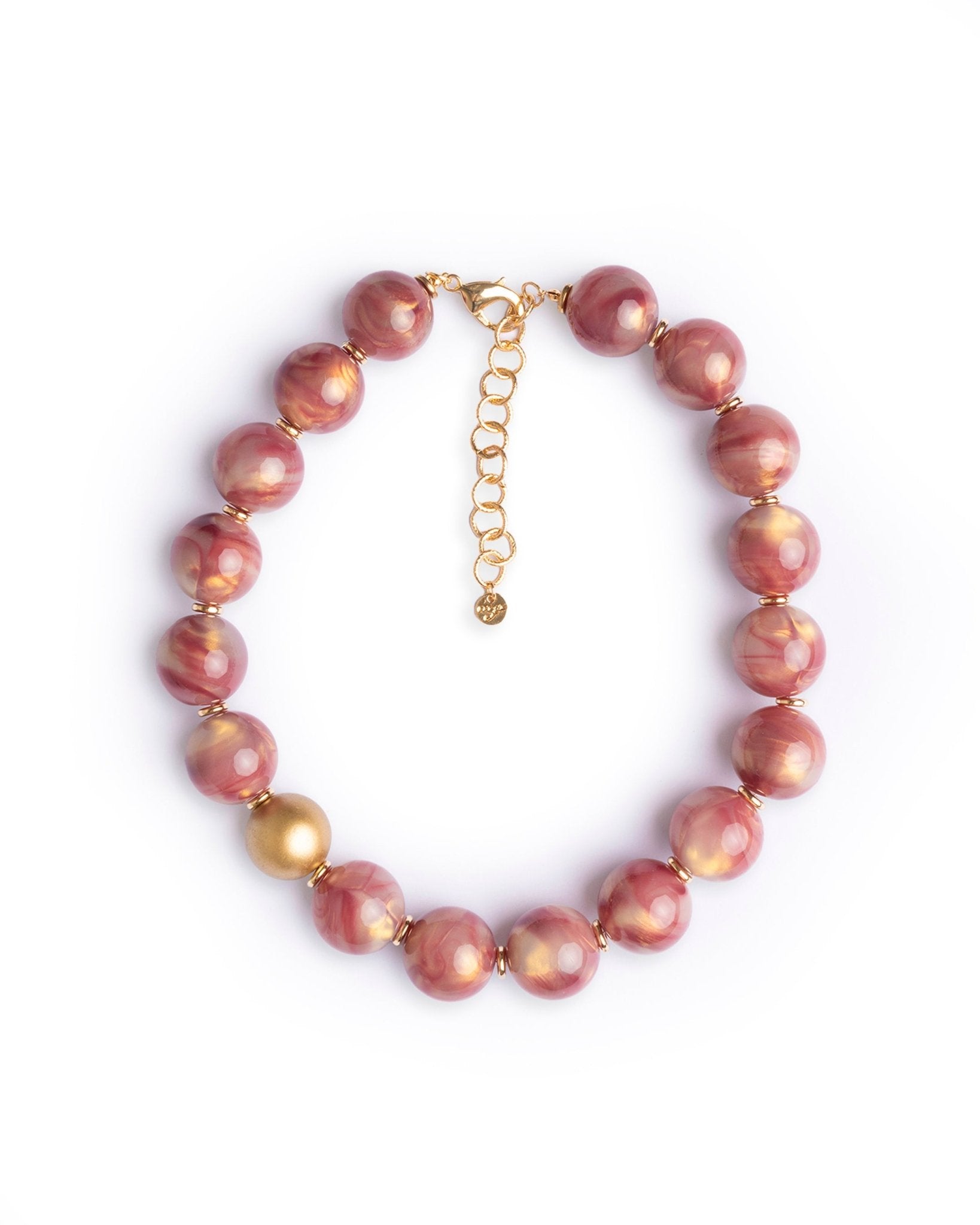 Collana girocollo con sfere dalle nuances rosa - Mya Accessories