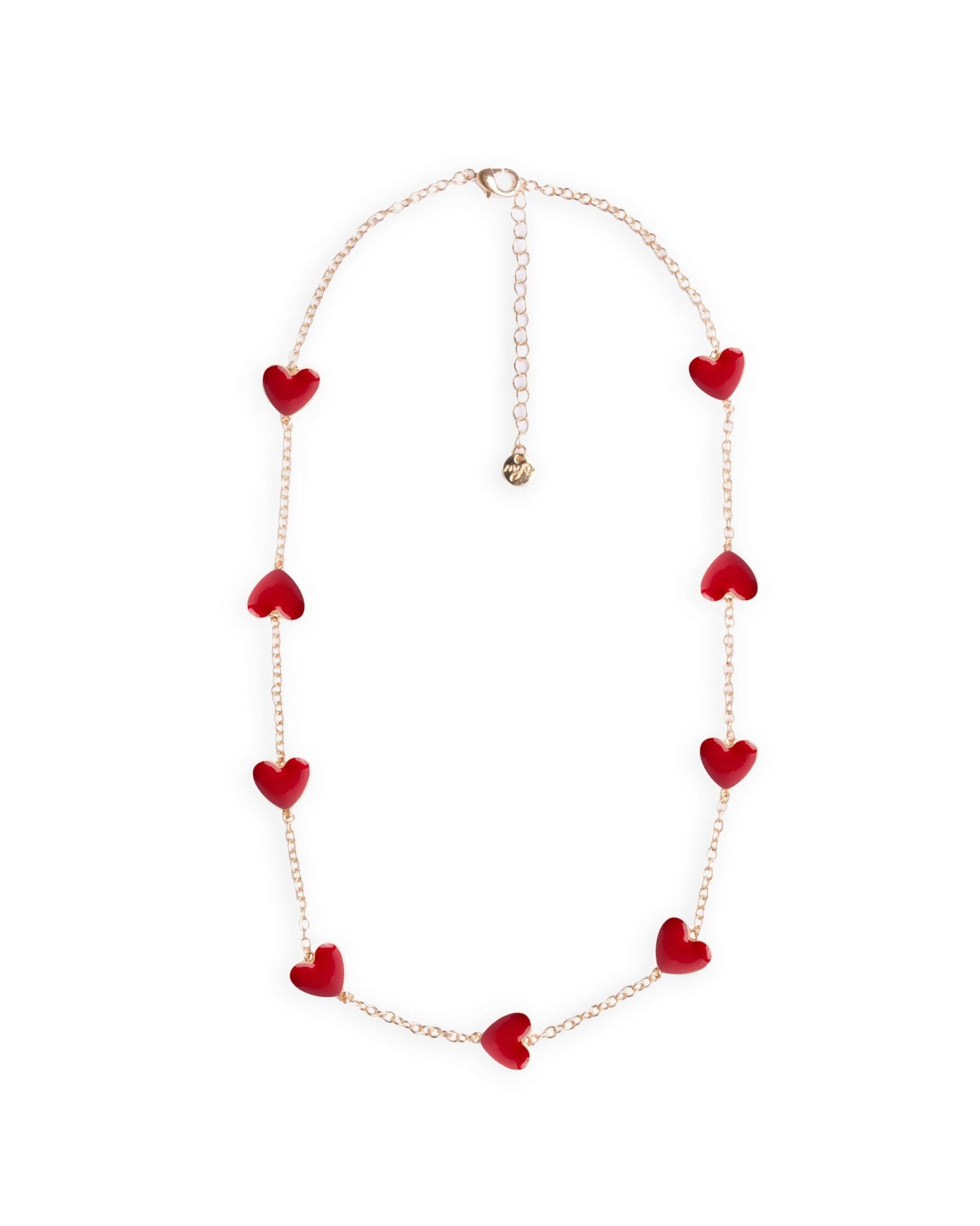 Parure collana bracciale e orecchini con cuore smaltato rosso - Mya Accessories