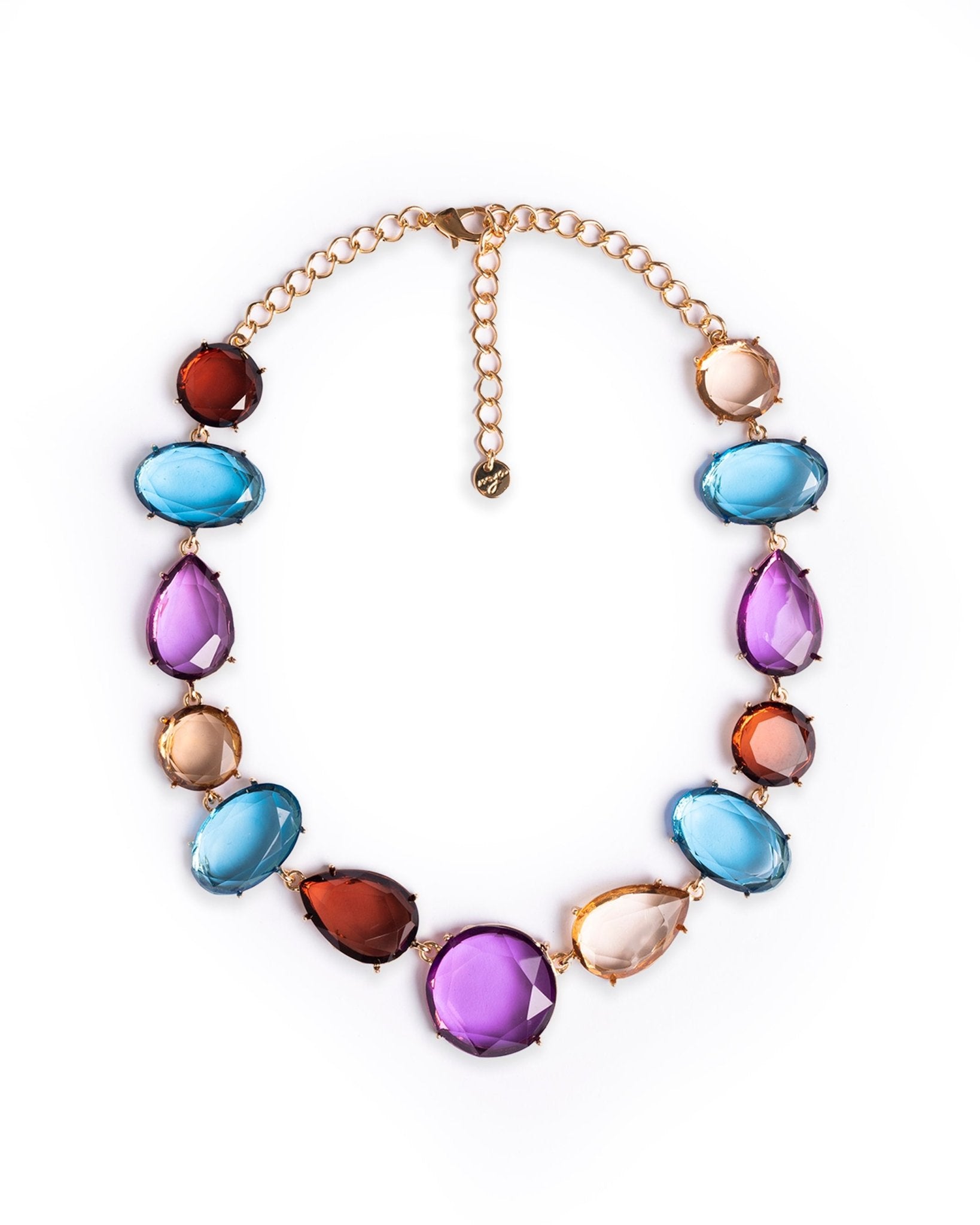 Collana girocollo in metallo con inserti in acrilico trasparente multicolore - Mya Accessories