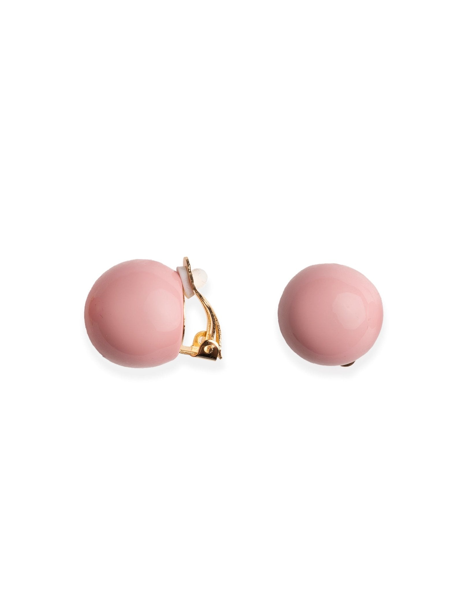 Orecchini con sfera in acrilico rosa a clip - Mya Accessories