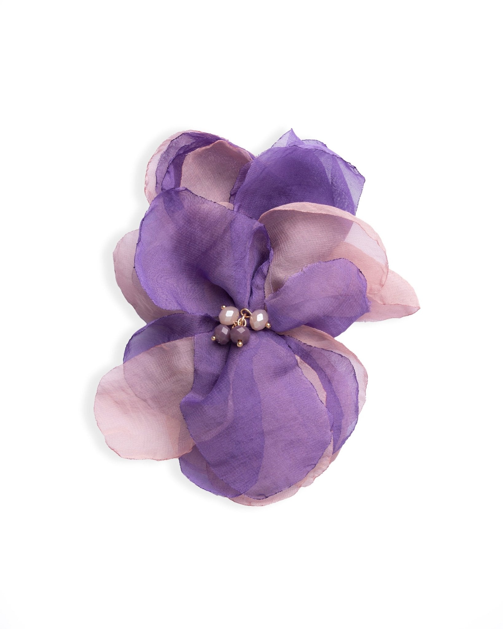 Spilla a forma di fiore in tessuto viola e lilla - Mya Accessories