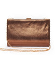 Borsa pochette lucida colore bronzo - Mya Accessories