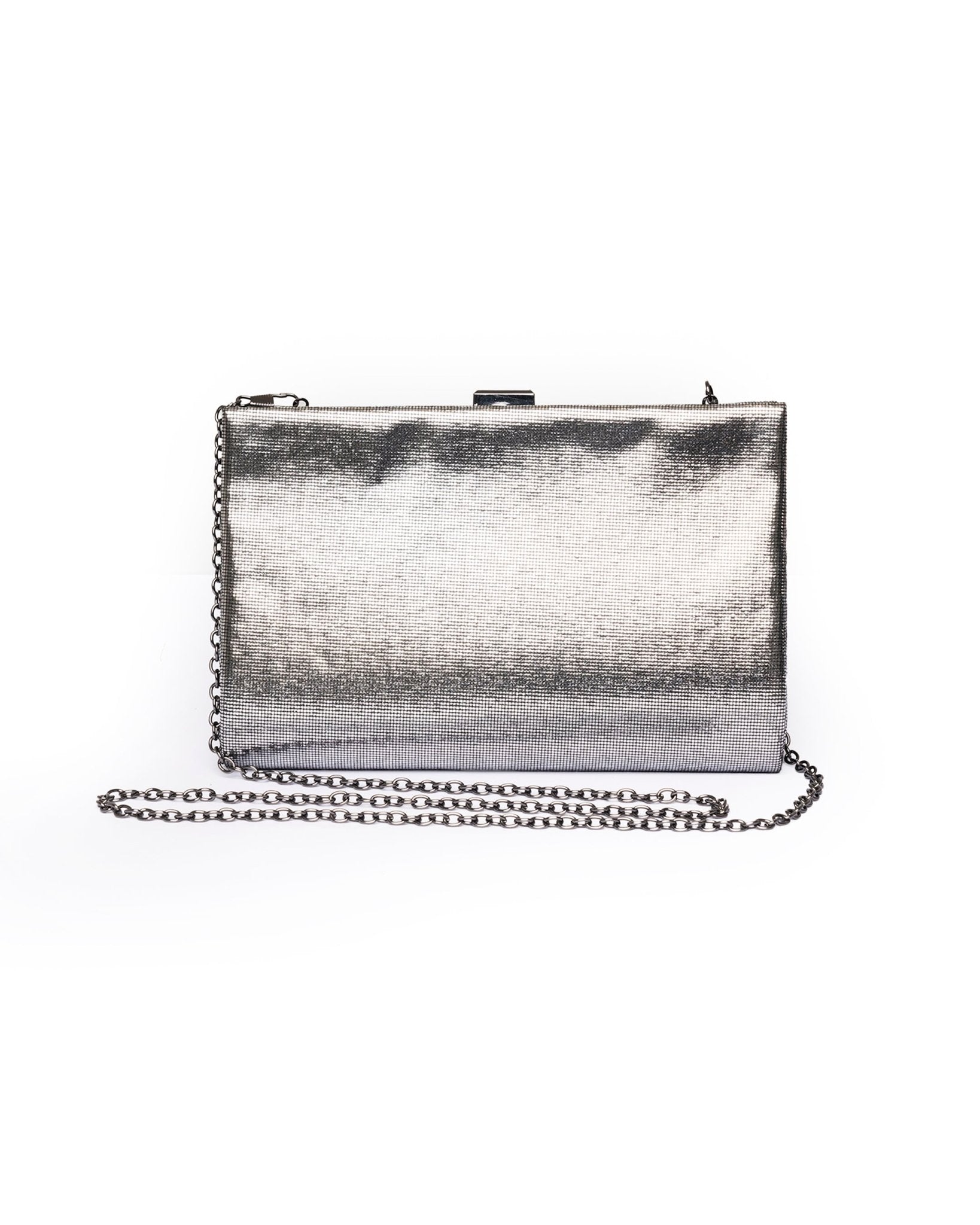 Borsa pochette lucida colore argento - Mya Accessories