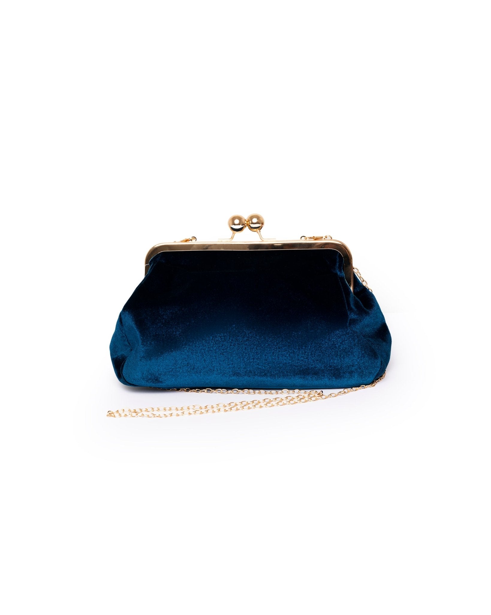 Borsa pochette in velluto blu - Mya Accessories