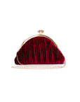 Borsa pochette tessuto in velluto plissettato rosso - Mya Accessories