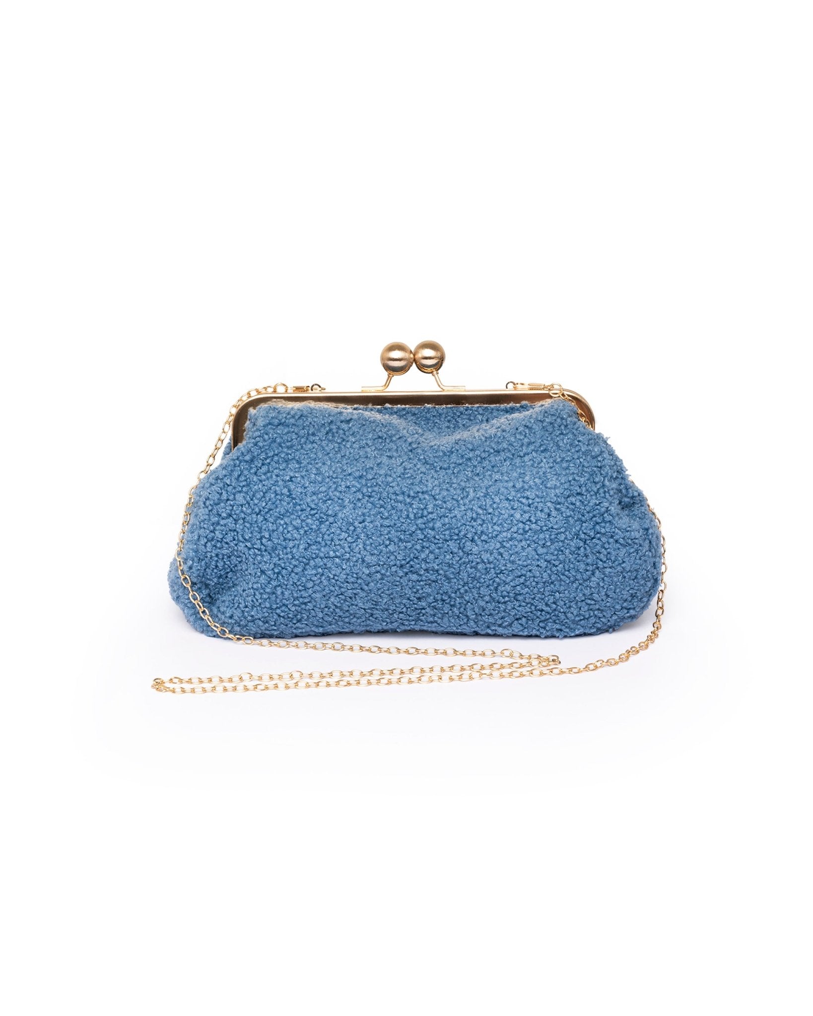 Borsa pochette teddy azzurra - Mya Accessories