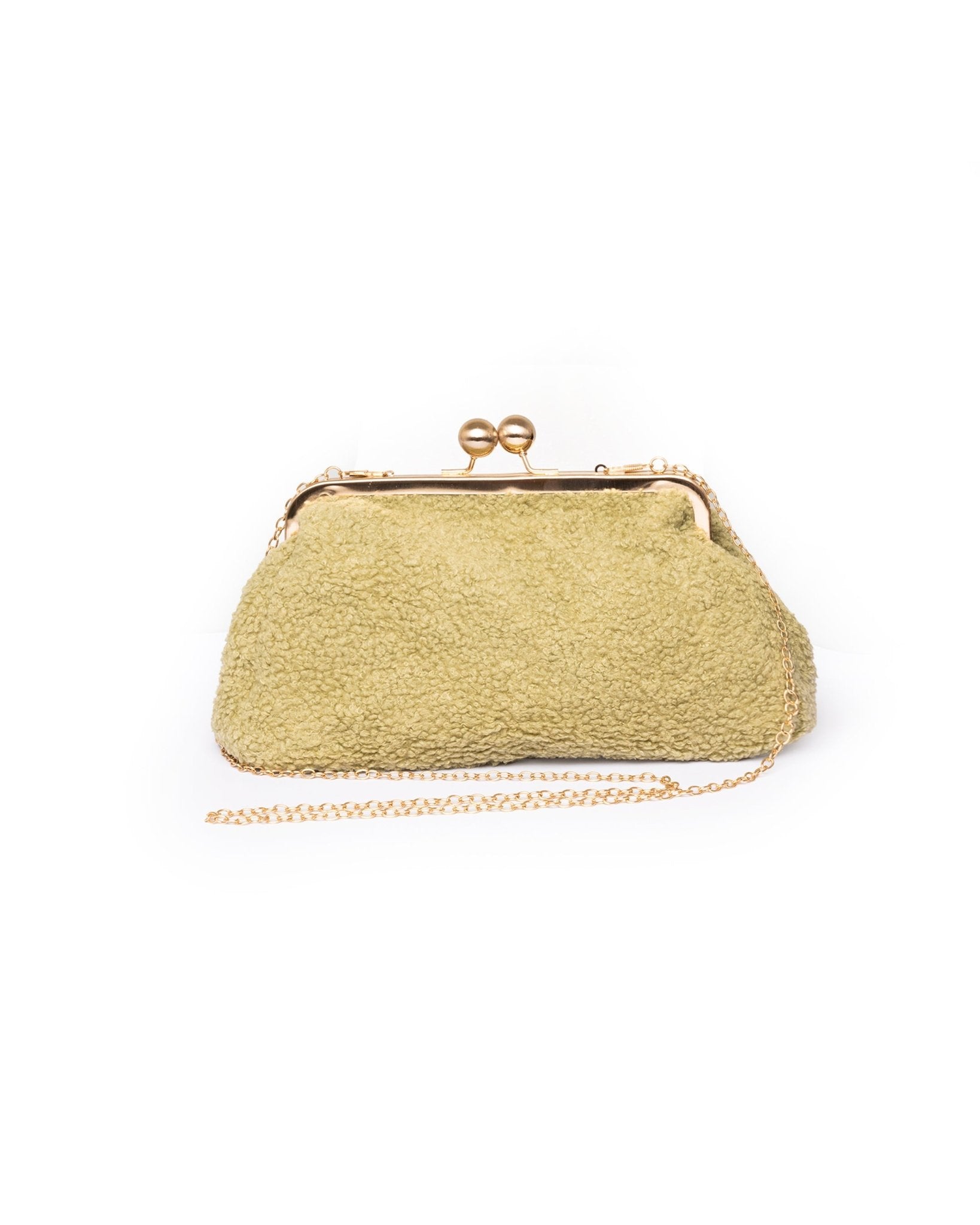 Borsa pochette teddy verde salvia - Mya Accessories