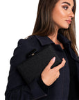 Borsa clutch brillantinata nera - Mya Accessories