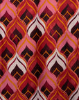 Sciarpa in cotone con stampe geometriche multi bordeaux - Mya Accessories