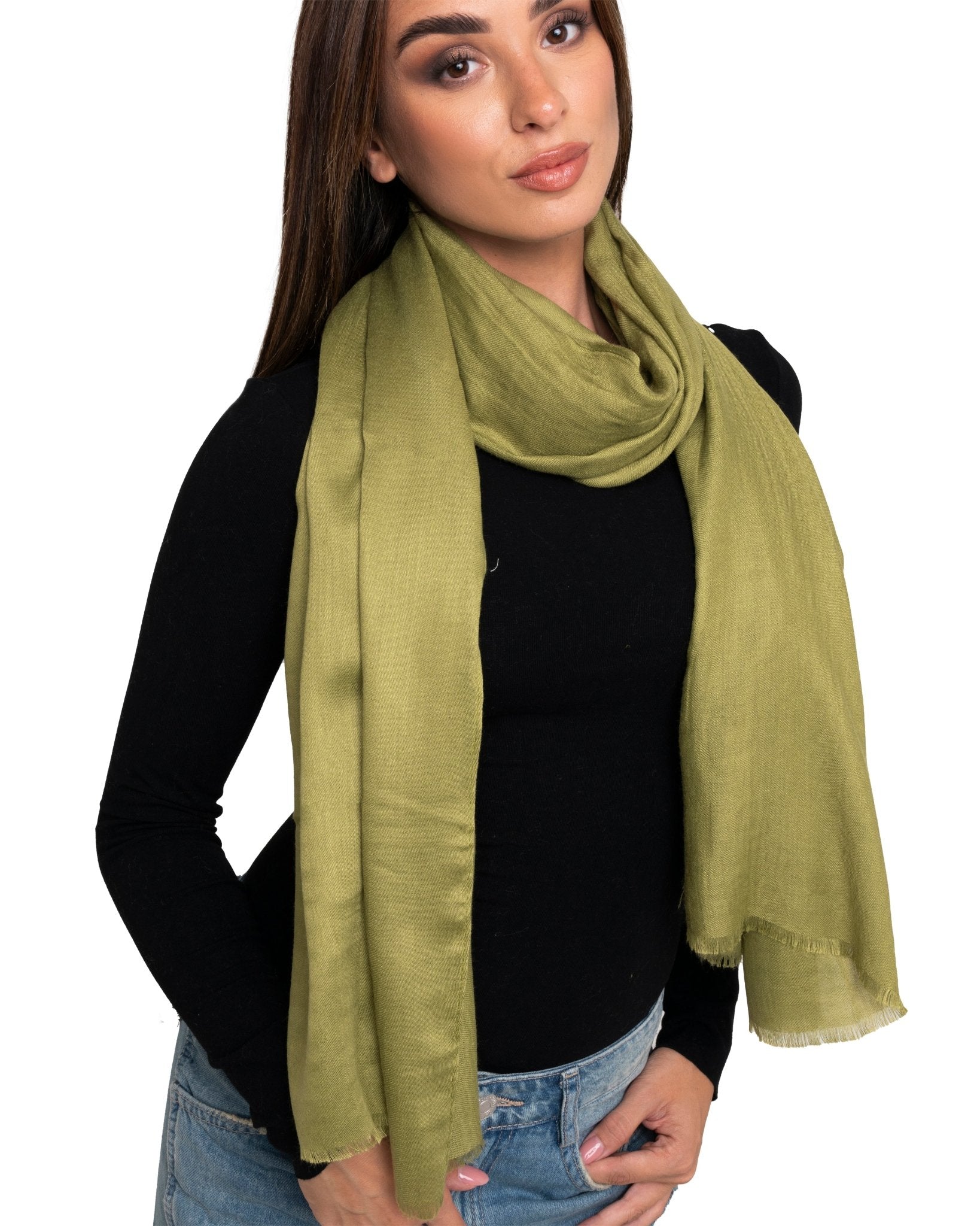 Sciarpa in cotone tinta unita verde acido - Mya Accessories