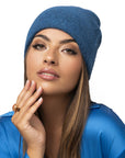 Cappello in lana con brillantini tono blu - Mya Accessories