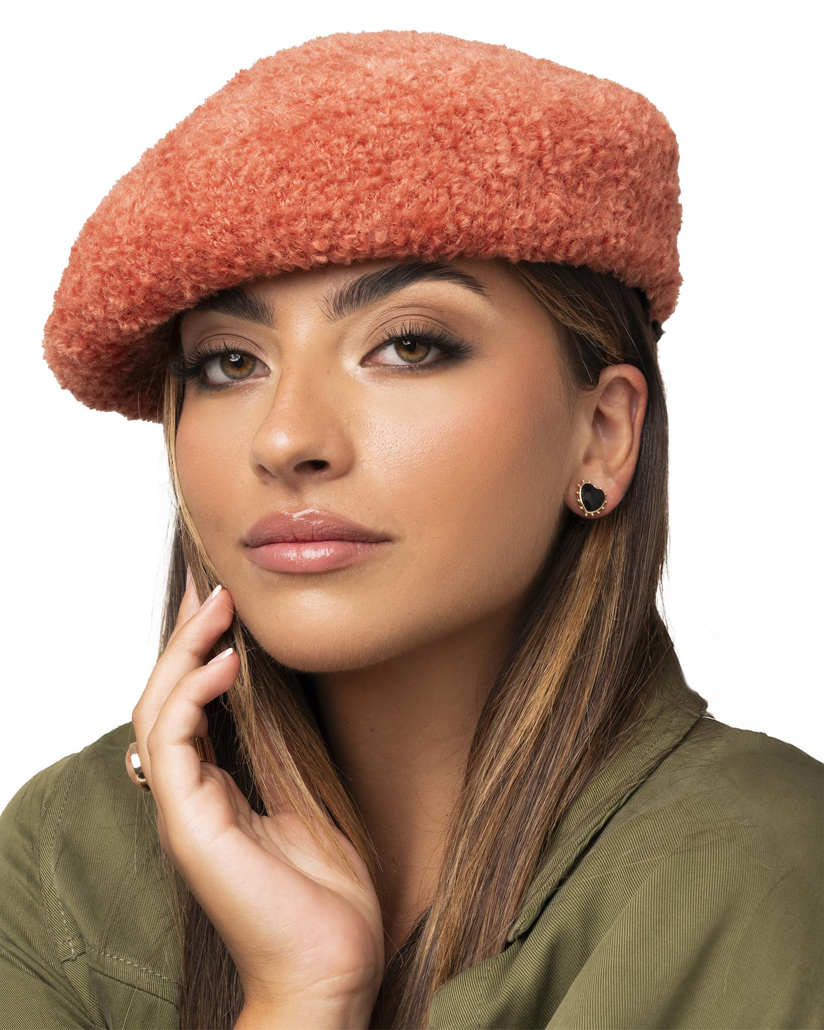 Basco in lana bouclé arancio - Mya Accessories