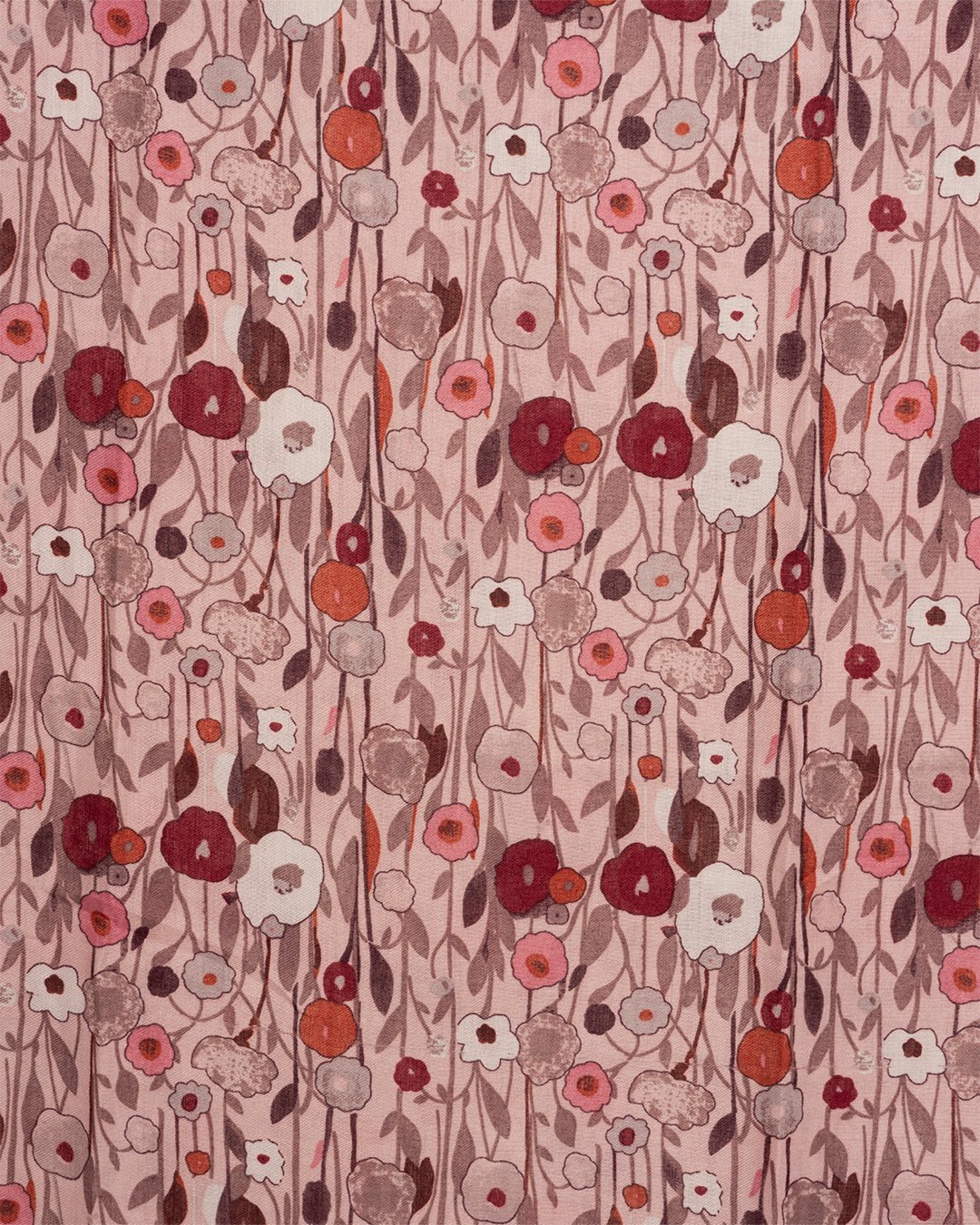 Sciarpa misto cotone rosa con stampa a fiori di campo - Mya Accessories