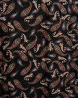 Sciarpa misto cotone nera con stampa paisley - Mya Accessories