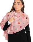 Sciarpa misto cotone rosa con stampa circolare multi - Mya Accessories