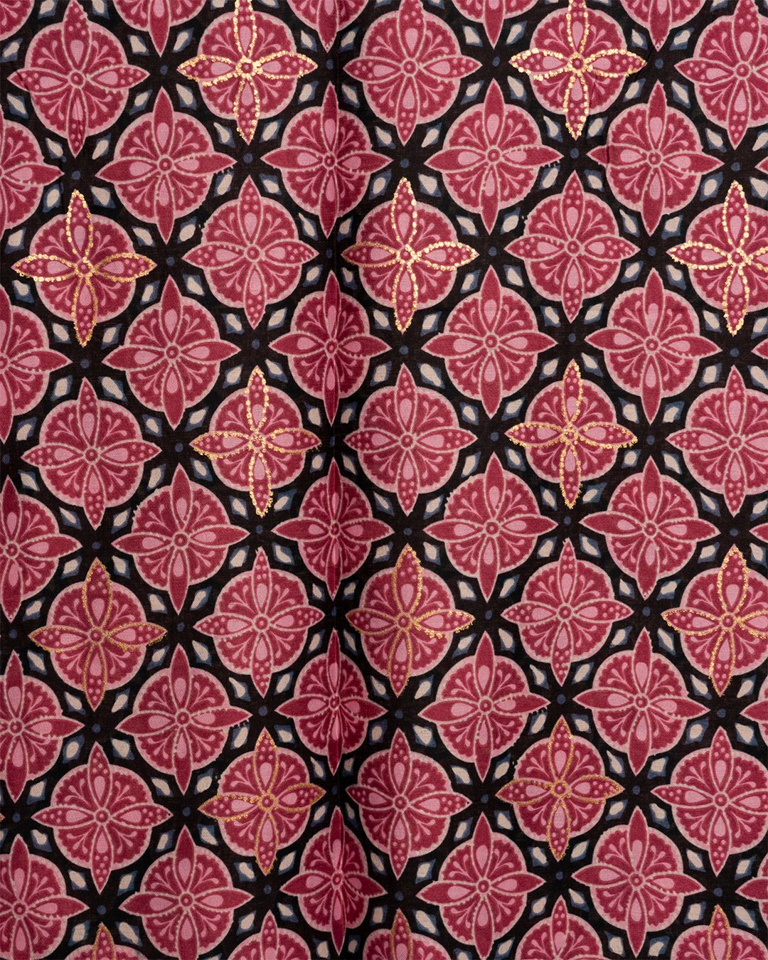 Sciarpa misto cotone magenta con stampa geometrica - Mya Accessories