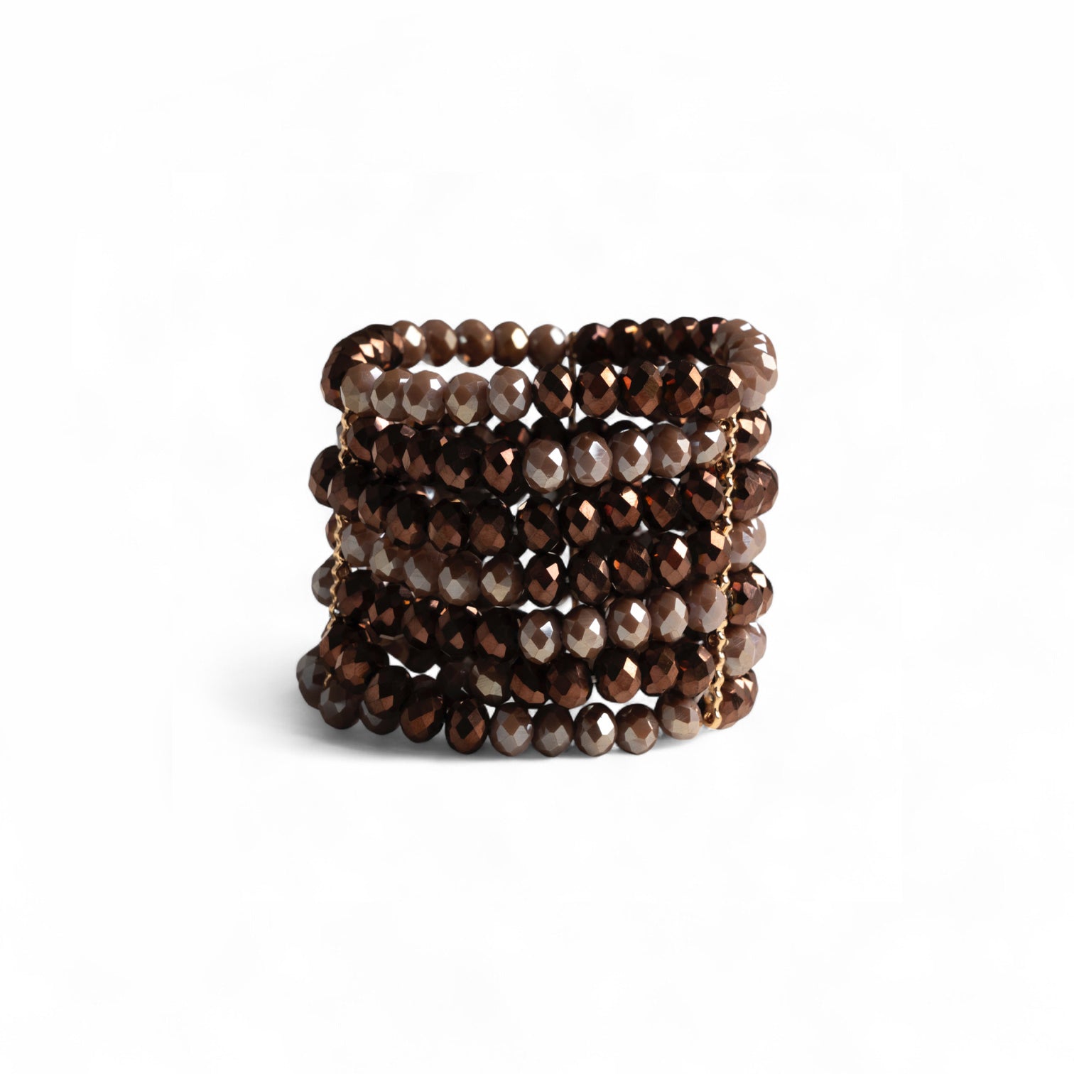 Bracciale multifilo elastico con micro cristalli bronzo - Mya Accessories